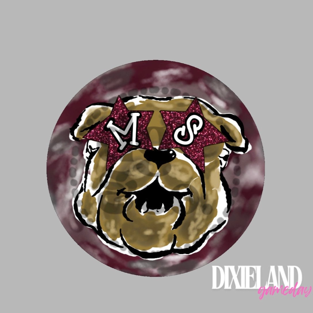 Mississippi State Bulldogs Bulldog With MS Stars Pin