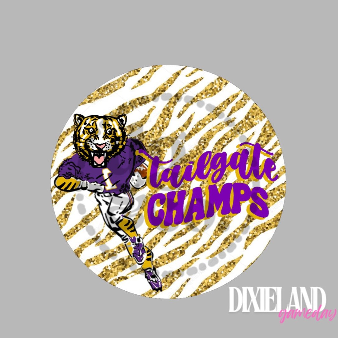 LSU Tigers Striped Tailgate Champs Pin