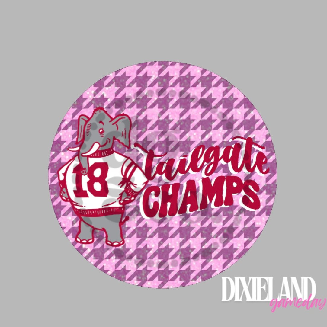 Alabama Crimson Tide Pink Houndstooth Tailgate Champs Pin