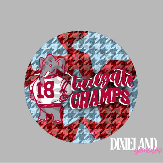 Alabama Crimson Tide Houndstooth and Stars Tailgate Champs Pin