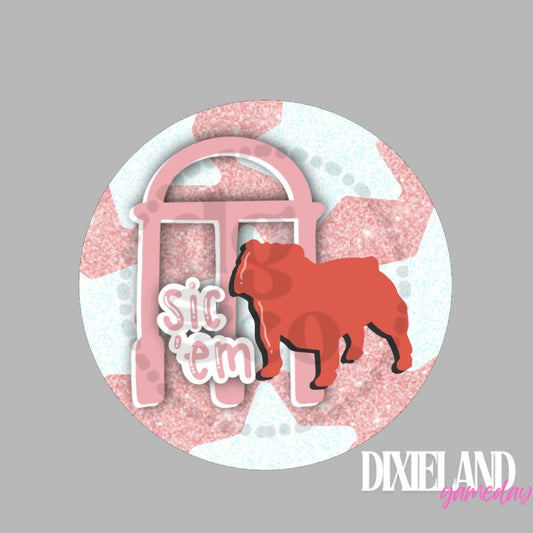 Georgia Bulldogs Pink Sic 'Em Bulldog Pin