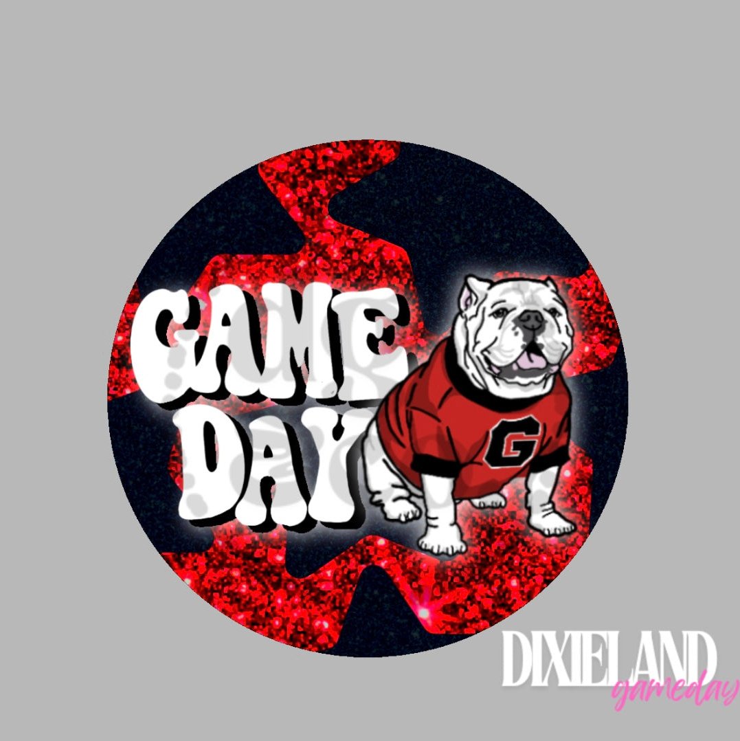 Georgia Bulldogs UGA Mascot Game Day With Black Stars Pin