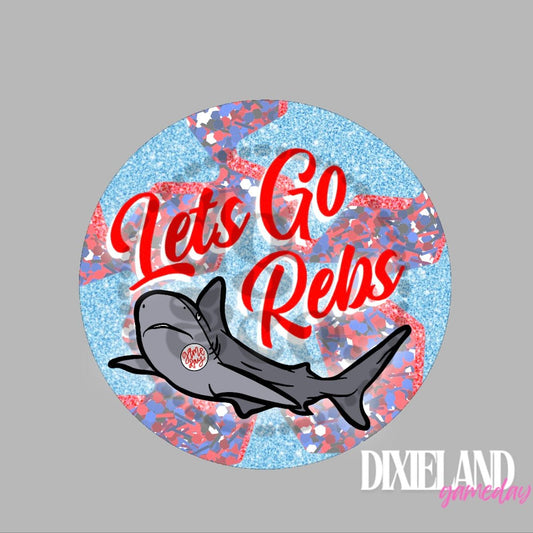 Ole Miss Rebels Lets Go Rebs Shark Pin