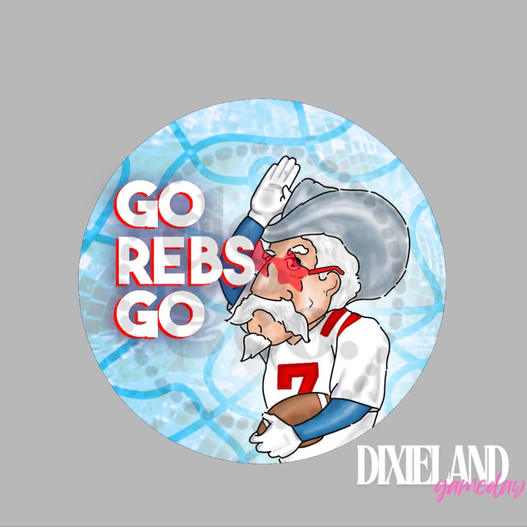 Ole Miss Rebels Go Rebs Go Colonel Reb Mascot Pin