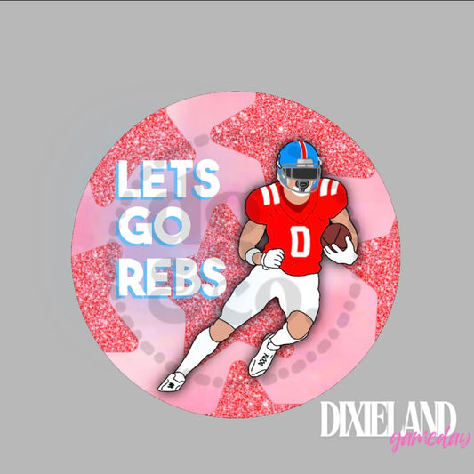 Ole Miss Rebels Red Go Rebs Go Football Player Pin