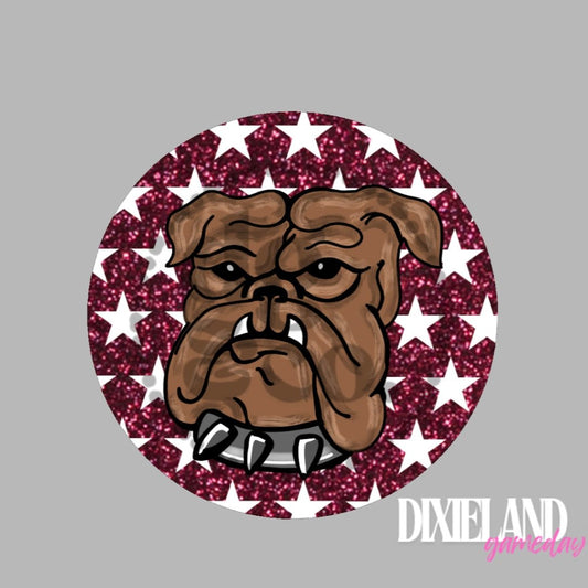 Mississippi State Bulldogs Bulldog Mascot With Stars Pin