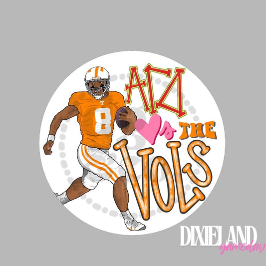 Alpha Gamma Delta Loves The Vols White Football Gameday Pin