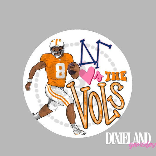 Delta Gamma Loves The Vols White Football Gameday Pin