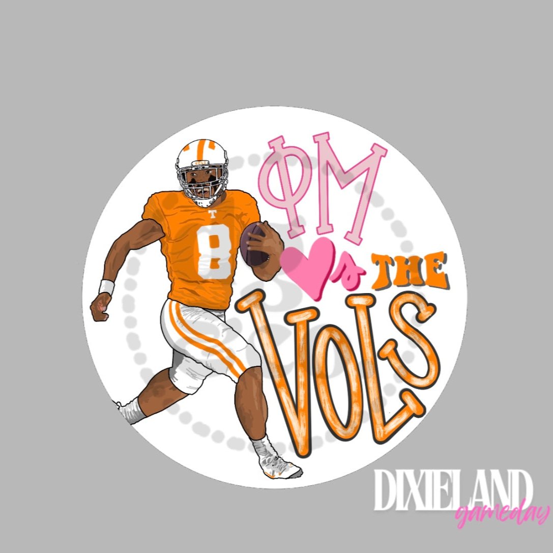 Phi Mu Loves The Vols White Football Gameday Pin