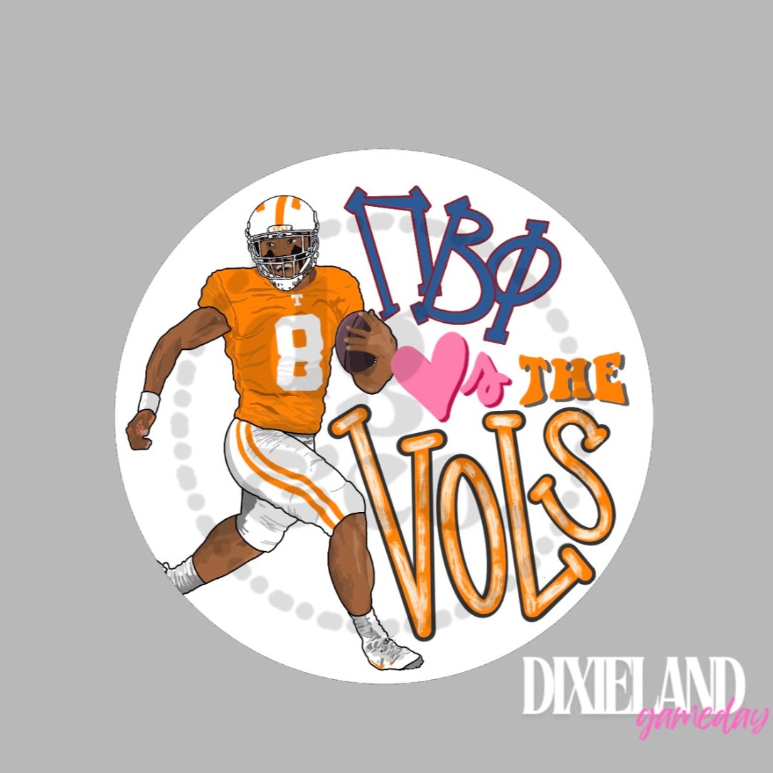 Pi Beta Phi Loves The Vols White Football Gameday Pin