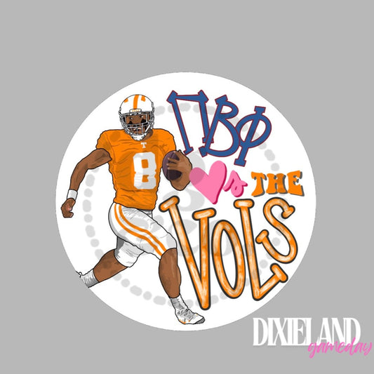 Pi Beta Phi Loves The Vols White Football Gameday Pin