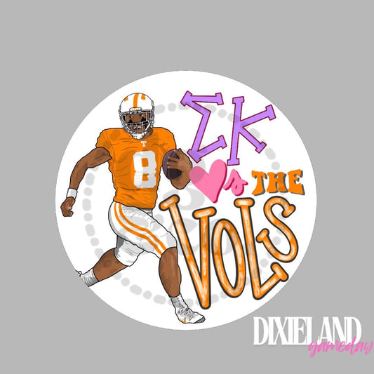 Sigma Kappa Loves The Vols White Football Gameday Pin