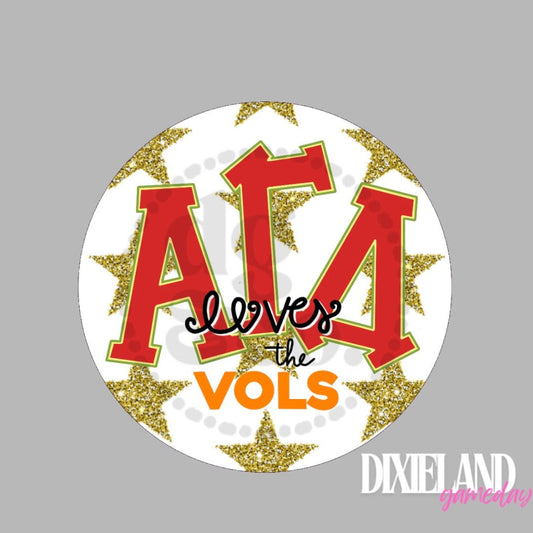 Alpha Gamma Delta Loves The Vols Gold Stars Pin