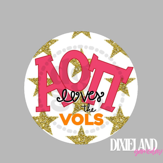 Alpha Omicron Pi Loves The Vols Gold Stars Pin