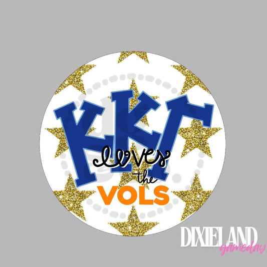 Kappa Kappa Gamma Loves The Vols Gold Stars Pin