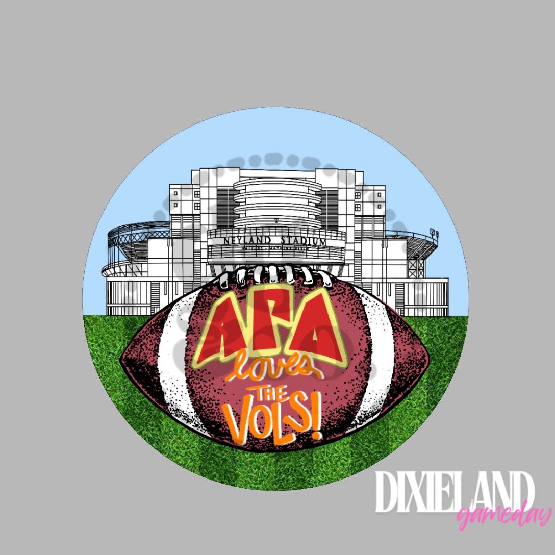 Alpha Gamma Delta Loves The Vols! Neyland Stadium Football Pin