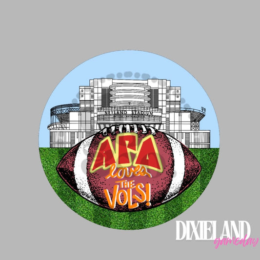 Alpha Gamma Delta Loves The Vols! Neyland Stadium Football Pin