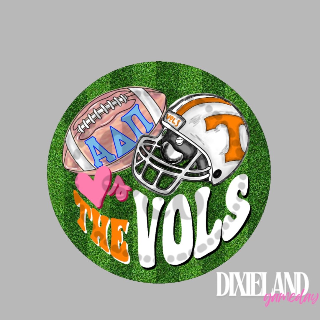 Alpha Delta Pi Loves The Vols Helmet & Field Pin