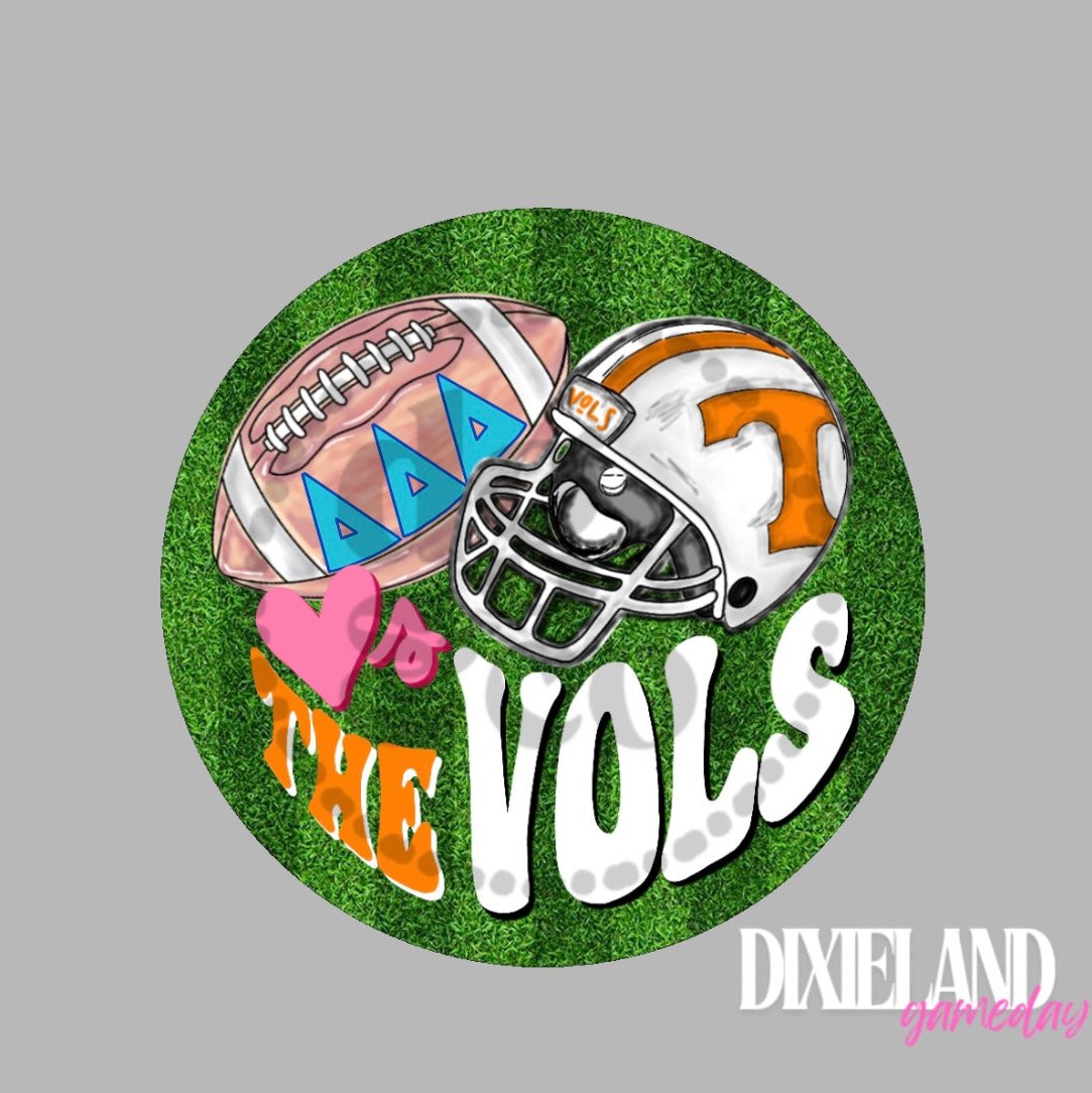 Delta Delta Delta Loves The Vols Helmet & Field Pin