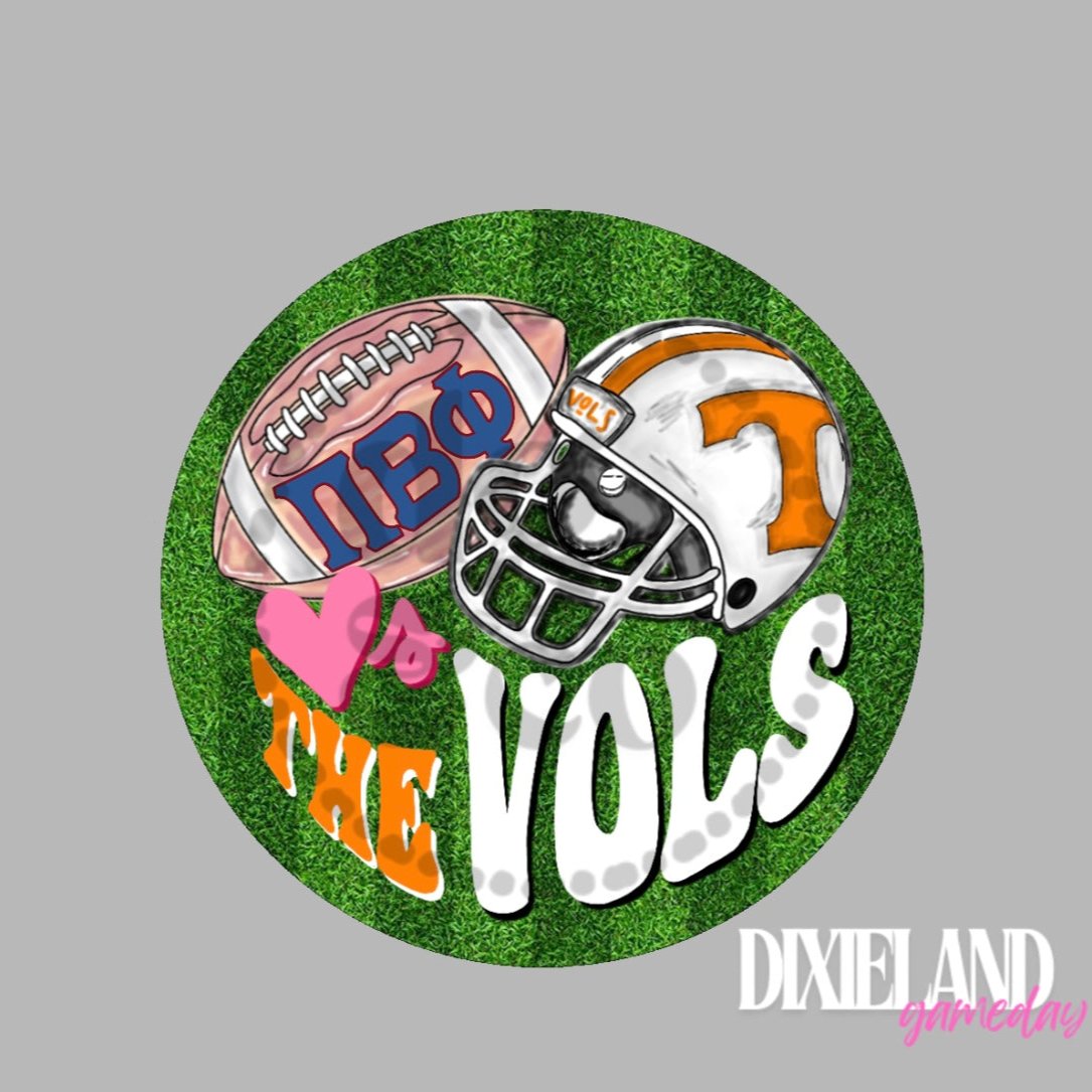 Pi Beta Phi Loves The Vols Helmet & Field Pin