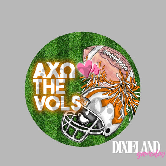 Alpha Chi Omega Loves The Vols Football, Shakers & Field Pin