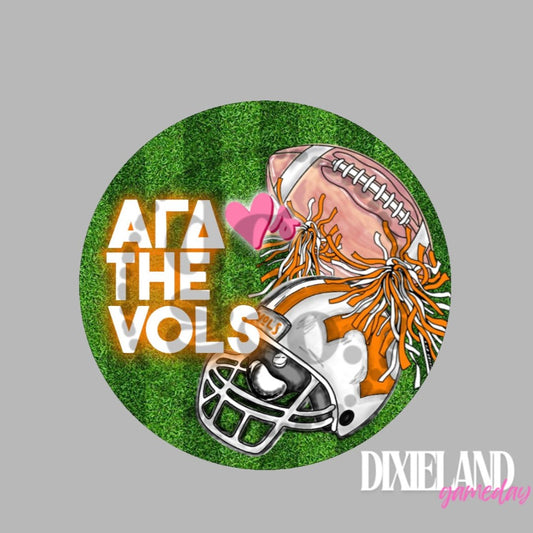 Alpha Gamma Delta Loves The Vols Football, Shakers & Field Pin