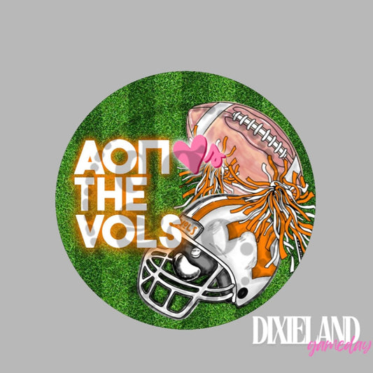 Alpha Omicron Pi Loves The Vols Football, Shakers & Field Pin