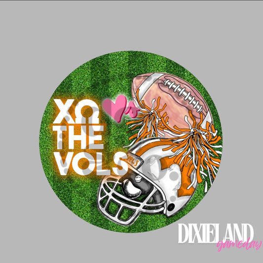 Chi Omega Loves The Vols Football, Shakers & Field Pin