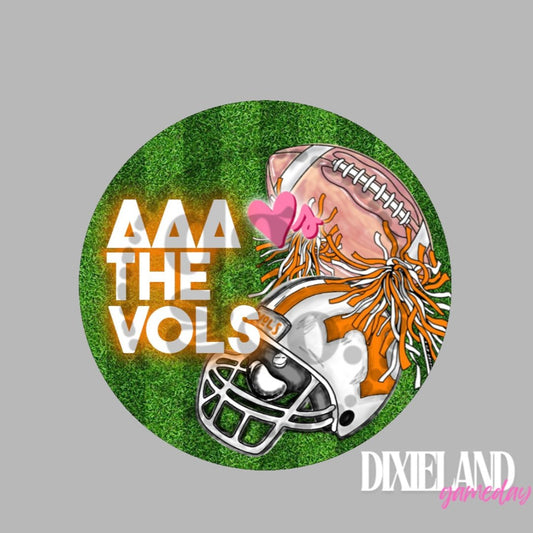 Delta Delta Delta Loves The Vols Football, Shakers & Field Pin