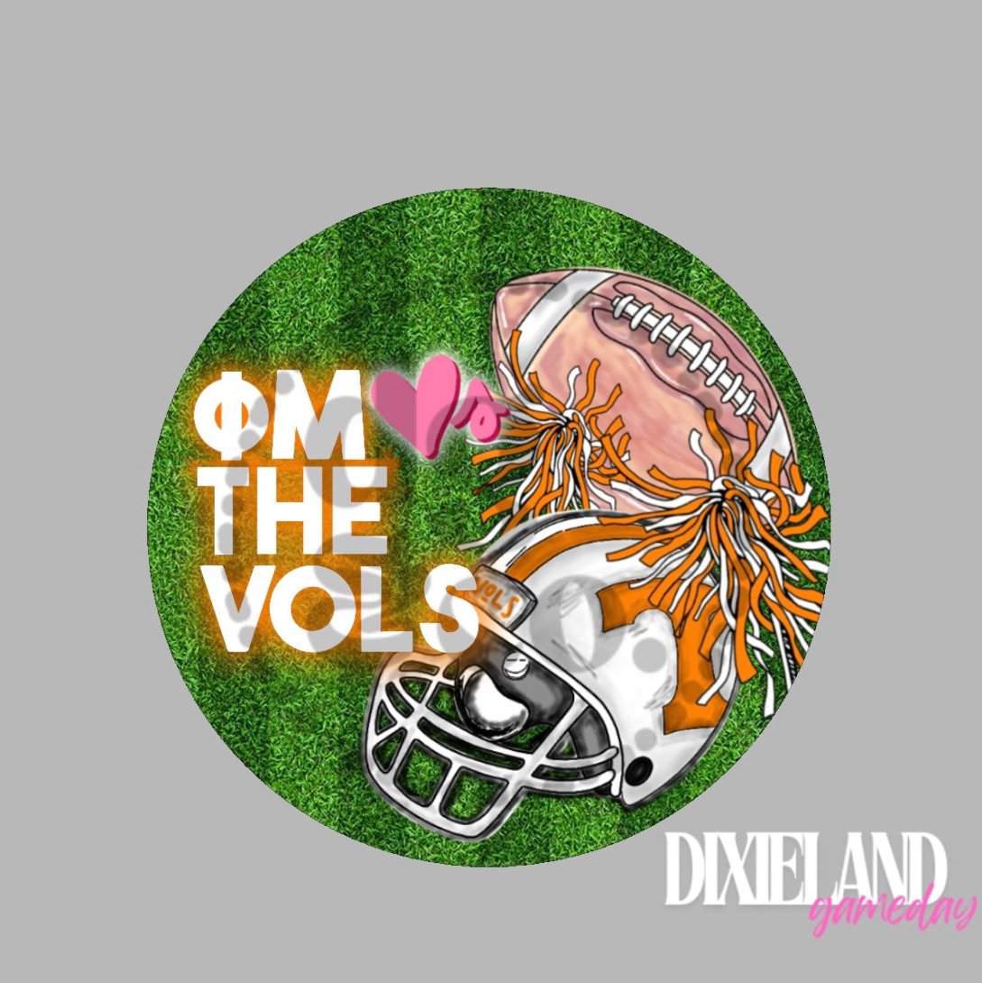 Phi Mu Loves The Vols Football, Shakers & Field Pin