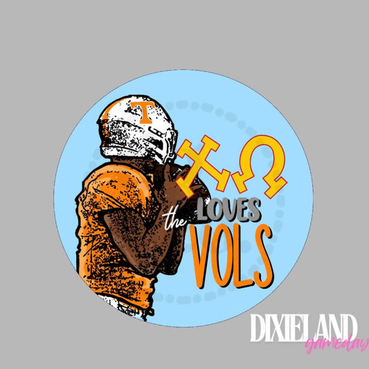 Chi Omega Loves The Vols Blue Football Player Pin