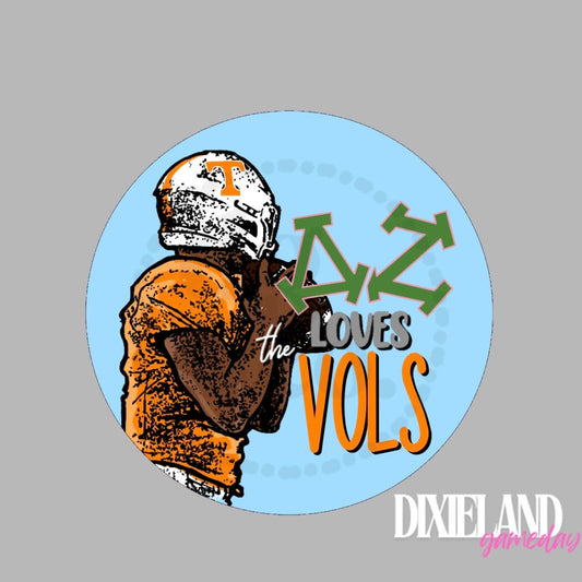 Delta Zeta Loves The Vols Blue Football Player Pin