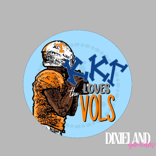 Kappa Kappa Gamma Loves The Vols Blue Football Player Pin