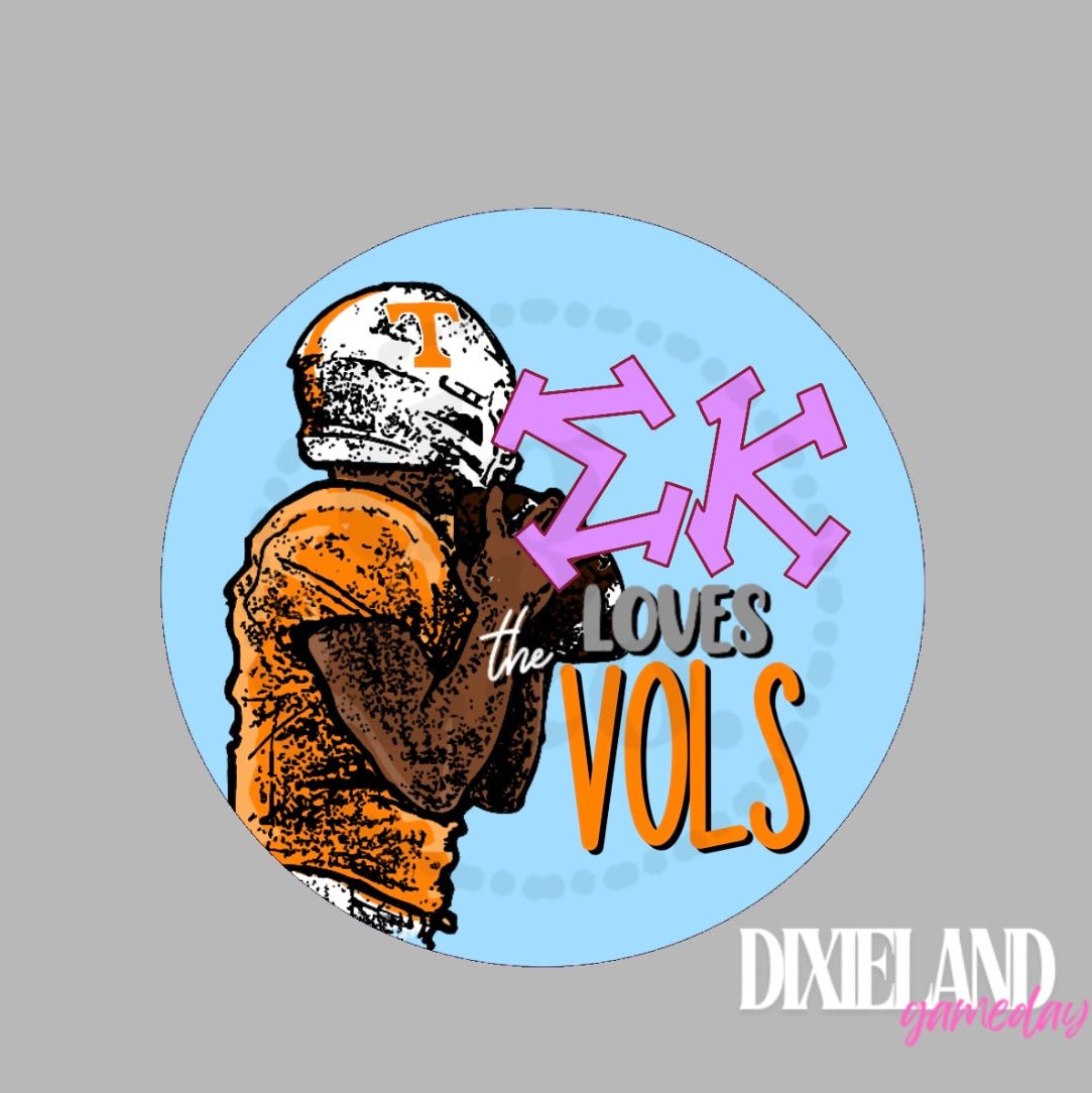 Sigma Kappa Loves The Vols Blue Football Player Pin