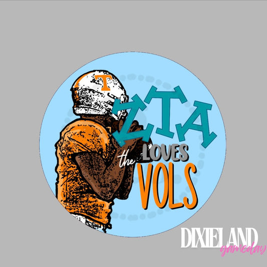 Zeta Tau Alpha Loves The Vols Blue Football Player Pin