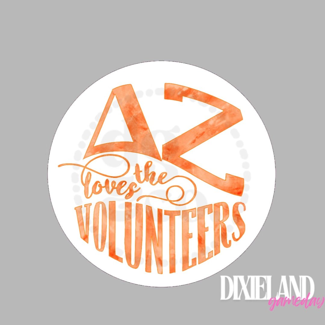 Delta Zeta Loves The Volunteers Orange Tie-Dye Pin