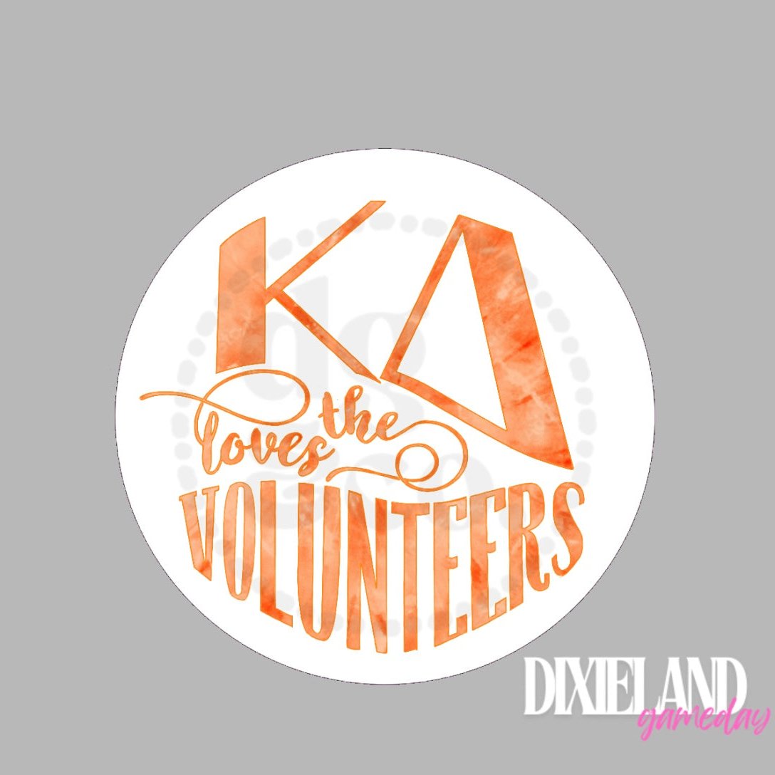 Kappa Delta Loves The Volunteers Orange Tie-Dye Pin