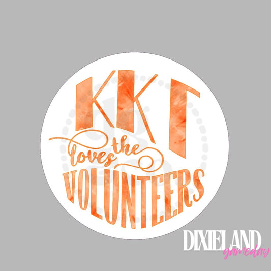 Kappa Kappa Gamma Loves The Volunteers Orange Tie-Dye Pin