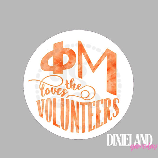 Phi Mu Loves The Volunteers Orange Tie-Dye Pin