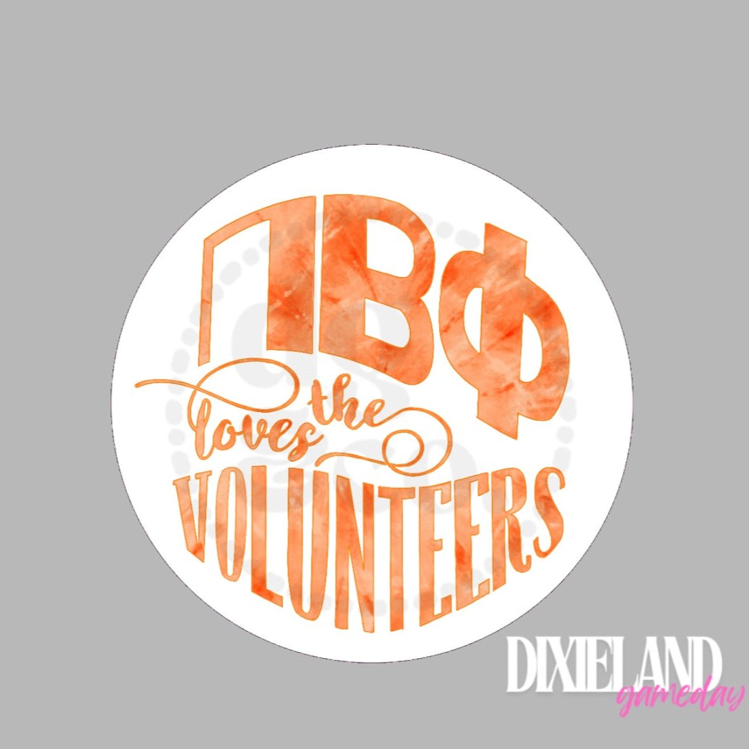 Pi Beta Phi Loves The Volunteers Orange Tie-Dye Pin