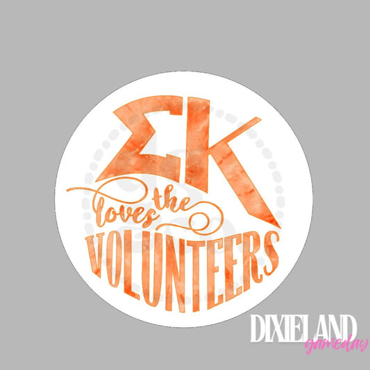 Sigma Kappa Loves The Volunteers Orange Tie-Dye Pin